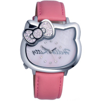 HELLO KITTY 凱蒂貓愛戀經典造型手錶-桃紅x銀/35mm