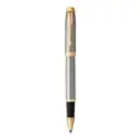 PARKER ปากกาโรลเลอร์บอล รุ่น IM แหนบทอง ขนาด 0.7 มม. สีเงิน