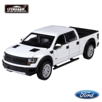 【KIDMATE】1:34聲光合金車 Ford F-150 SVT Raptor白(正版授權 迴力車模型玩具車)
