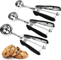 Cookie Scoop Set 3Pcs Ice Cream Scoop Cookie Scoops for Baking Set of 3 18/8 Stainless Steel Cookie 
