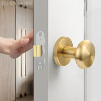 High Quality Zinc Alloy Keyless Invisible Door Lock Bedroom Mute Single Handle Door Locks Bathroom Single Tongue Lockset