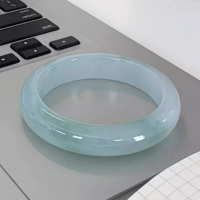 【現貨】冰糯種玉翡翠手鐲白月光玉鐲子飄綠少女款翡翠處理玉石晴水淺綠色【北歐家居生活】