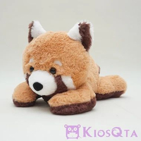 boneka red panda coklat rakun tiarap lying racoon medium