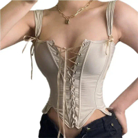Áo ngực corset Lolita gợi cảm cho nữ, dáng ôm tôn dáng, kiểu băng gạc, thiết kế dưới cúp (underbust)