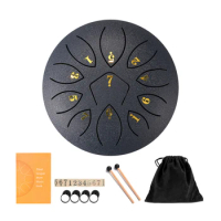 Steel Tongue Drum 6 Inch 11 Notes Mini Handpan Drum Balmy Drum with Drum Mallets for Meditation Yoga Christmas Gift Percussion