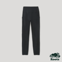 Roots女裝-城市悠遊系列 口袋設計高腰內搭褲-黑色