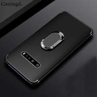 For LG V60 ThinQ Case With Magnetic Attraction Ring Matte Silicone Shockproof Cover For LG V50 ThinQ Soft Phone Shell