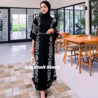 Cardigan Panjang Long Outer Tenun Tradisional Muslim Wanita baju lebaran terbaru kekinian