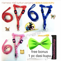 Harness Y + Tali tuntun tali kekang anjing kucing musang kelinci puppy