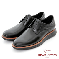 【CUMAR】歐風時尚 超輕量真皮紳士休閒鞋-黑