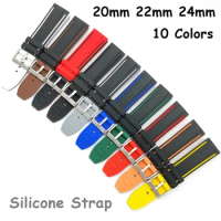 Silicone Watch Strap Accessories Waterproof Bracelet for TAG HEUER MONACO CARRERA FORMULA 1 Watchband Replacement 20mm 22mm 24mm