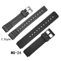 Silicone Strap for Casio MQ24 MQ76 MQ71 MQ107 MW59 MW1330 Replacement Watch Band 16mm Strap Waterproof TPU Bracelet Accessories