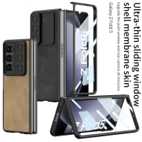 GKK Case For Samsung fold 5 Fold5 Mate Leather Slider Camera Case ( TIDAK TERMASUK PEN )