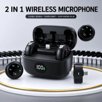 K31 PRO Wireless Microphone 2-In-1 Magnetic Clip On Mic Wireless Lavalier Mikrofon HP Plug & Play La