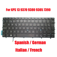 SP GR IT FR Laptop Keyboard For DELL For XPS 13 9370 9380 9305 7390 Spanish German Italian French Backlit 05J7MC 09NY07 0D1TFD