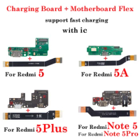 1set High Quality USB Charging Port Charger Board + Mother Mian Board Flex Cable For Xiaomi Redmi 5 5A 5Plus Note 5 Pro