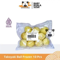 TAKOYAKI BALL FROZEN 10 & 50 Pcs Halal | Takoyaki Beku Siap Santap 10 pcs