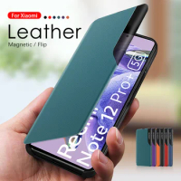 Smart View Leather Magnetic Flip Cover For Xiaomi Redmi Note 12 Pro Plus 2023 Case Redmy Note12 Pro+ Note12Pro Book Stand Fundas