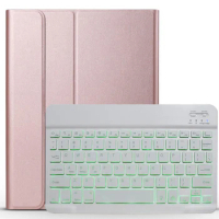 7 Colors Backlit Detachable Keyboard PU Leather Smart Case Cover with Auto Sleep Wake UP for Huawei Mediapad M6 8.4 2019+Pen