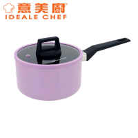 意美廚 IC22220P LAVENDER 陶瓷易潔單柄煲連矽膠玻璃蓋 20 x 11cm / 3.1L 粉紫色 香港行貨