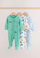 NEXT 3 Pack Baby Sleepsuits