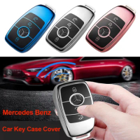 2 Buttons Soft TPU Car Key Case Cover Shell for Mercedes Benz W203 W204 W212 C180 GLK300 CLS CLK CLA SLK C S E Class Accessories