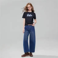 Giordano Women's Barrel Denim Pants 0541604781 28 Dark Indigo