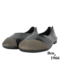 Ben&amp;1966高級頭層牛皮休閒麵包鞋-黑(206161)