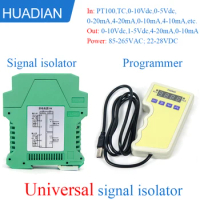 PT100 PT1000 Thermocouple 4-20ma 0-10v Input Output Universal Signal Isolator with Programmer