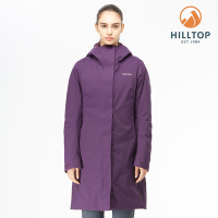 Hilltop 山頂鳥 女款GORE-TEX防水透氣保暖科技棉羽絨長大衣 F21F85 紫