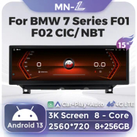 Android 13 15" 2K Wireless Carplay Auto Touchscreen Player For BMW 7 Series F01 F02 2009-2016 Car Radio Stereo Multimedia GPS