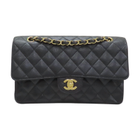 【二手名牌BRAND OFF】CHANEL 香奈兒 黑色 牛皮 菱格紋 Coco 25 肩背包 (無卡)