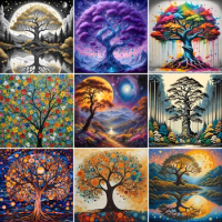Fantasy Tree Paint By Number 20x30 DIY Stickers &amp; Posters Crafts Kits For Adults Decoration Home Child's Gift Dropshipping 2023