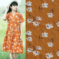 2023 Summer Linen Cotton Printed Cloth Calico Ramie Cloth Dress Shirt Clothing Fabric High Quality Material Summer DIY