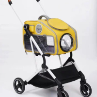 Breathable Windproof Large Capacity Luxury Designer Pet Stroller Foldable Lightweight Outdoor Wagon Carriage Dog Pram Stroller