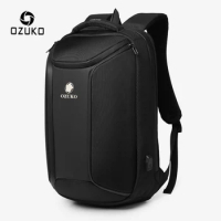 OZUKO Anti-theft Men Backpack Large Capacity 15.6 inch Laptop Backpack Mens Waterproof Backpacks USB Charging Male Travel Bag