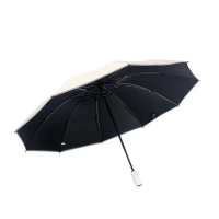 【SeasonsBikini】全自動反向10骨反光邊條黑膠UPF50+晴雨兩用雨傘 -U01(抗UV折疊傘陽傘雨傘全自動傘)