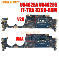 UX482EA UX482EG motherboard For ASUS Zenbook Duo 14 UX482EA-HY106T UX482EG Laptop Motherboard with i7-1165G7 V2G/UMA 32GB-RAM