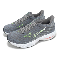 Mizuno 慢跑鞋 Wave Rider 28 男鞋 灰 綠 支撐 波浪片 回彈 運動鞋 美津濃 J1GC2403-52