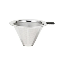 Coffee Filter Funnel Reusable Dripper Stainless Steel Espresso Cone Pour Over Home Kitchen Office Coffe Shop Coffee Supplies