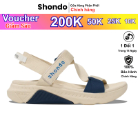 Giày Sandals Shondo Nam Nữ  F7 Racing Be Phối Xanh Dương F7R2530 Đế Bằng DéP
