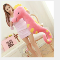 about 110cm pink colour cartoon sea horse plush toy soft sleeping pillow toy birthday gift 0326