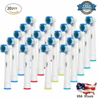 4Pcs 20Pcs Electric Toothbrush Heads Multicolor Cleaning Spin Brush Replacement Heads for Oral B
