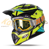 Helm Cross KYT Jumpshot #3 Black/Yellow Fluo/Aqua Blue
