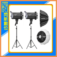 GODOX 神牛 LA200 BI LED補光燈+280cm燈架 兩組+QR-P70T+網格+CS-65T燈籠罩 雙燈組(公司貨)