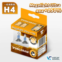 【美國 TUNGSRAM-GE】Megalight Ultra +150% H4(增亮+150% H4 鹵素燈泡)
