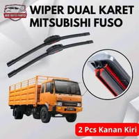 Wiper Double Karet Model Frameless Untuk Mobil Mitsubishi Truk Fuso Sepasang Kanan Kiri
