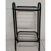 Rak dispenser dua susun warna hitam/Rak dispenser serbaguna/Rak galon  Penyimpanan