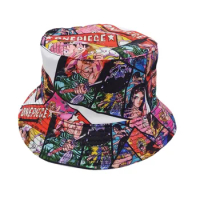 One Piece Cartoon Fisherman Hats Figure Cosplay Embroidery Fashion Sun Hat Bucket Hat Toy Casual Caps Boys Charm Birthday Gifts