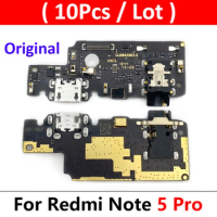 10Pcs/Lot, USB Charger Dock Connector Charging Port Microphone Flex Cable For Xiaomi Redmi Note 5 Note5 Pro Replacement Parts